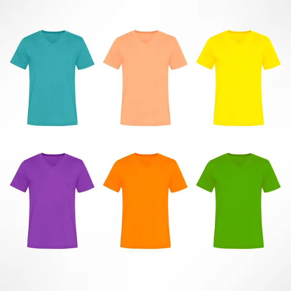 Färgglada V hals vanlig skjorta uppsättningar — Stock vektor