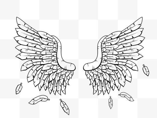 Icône de tatouage transparent ailes héraldiques dessin animé — Image vectorielle