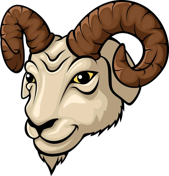 Ilustración de mascota cabeza de carnero — Vector de stock