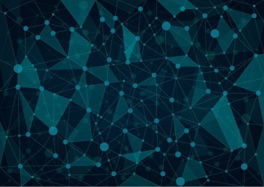 Soyut çokgen alanı düşük Poli nokta ve çizgiler bağlanma