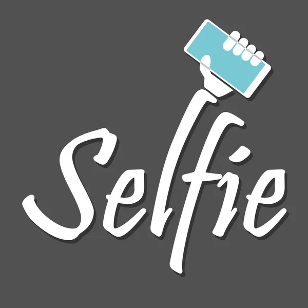 Ta selfie foto på smart telefon koncept — Stock vektor