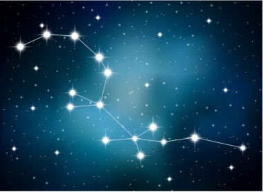 Burç burç Kova astrolojik uzay arka plan üzerinde