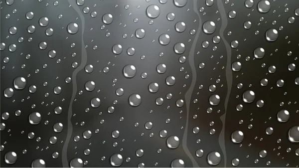 Goutte de pluie sur le pare-brise fenêtre de voiture avec une nature floue — Image vectorielle