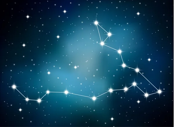 占星術の宇宙の背景に魚座の星座星座 — ストックベクタ
