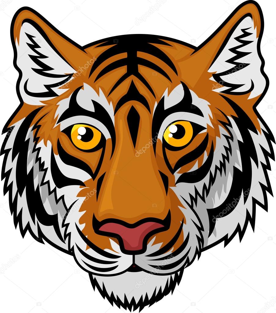 Tiger Head Mascot Team Sport cartoon