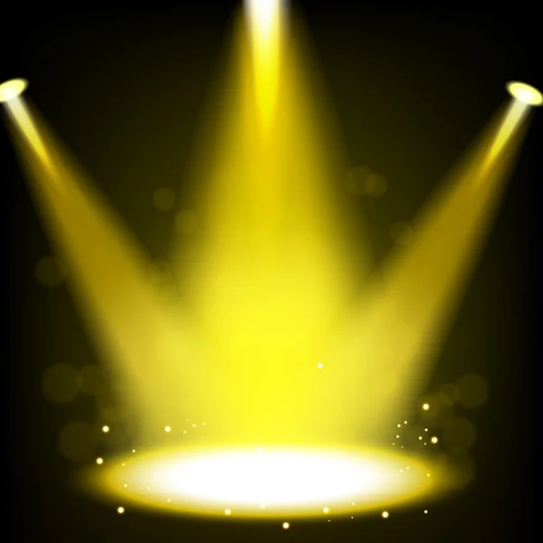 輝く金のスポット ライト — ストックベクタ