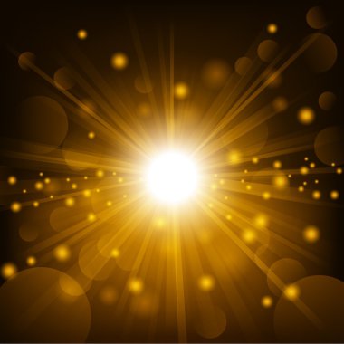 Lens flare arka plan ile altın Parlatıcı