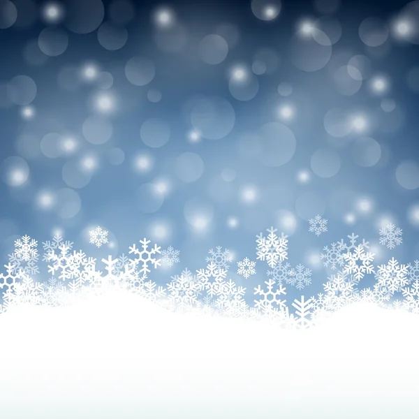 冬季美丽背景与各种雪花 — 图库矢量图片