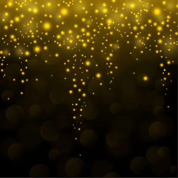 Gold sparkle glitter falling background — Stock Vector