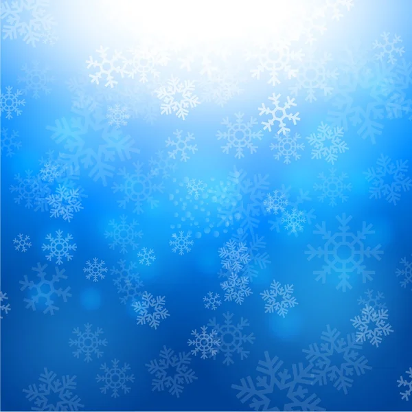 Winter background with beautiful various snowflakes — Stock Vector