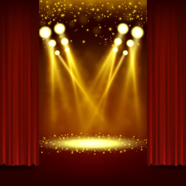 Spotlight shining in show event — Stock Vector