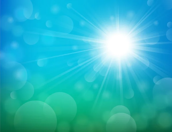 Lens flare arka plan ile parlak parlayan güneş