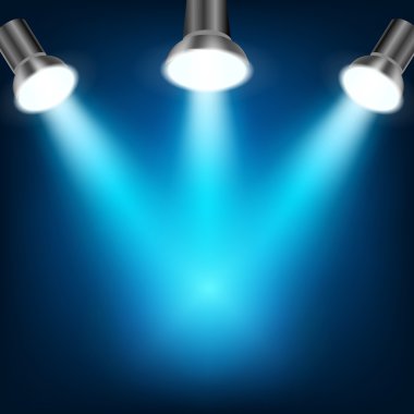 Koyu arka planda mavi sahne ışıkları