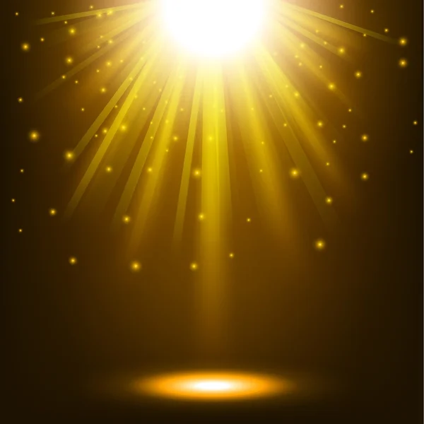 金黄色的灯光闪烁背景 — 图库矢量图片
