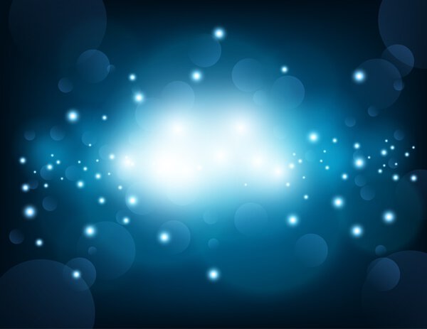 Сияющий голубой блеск на фоне блика объектива
