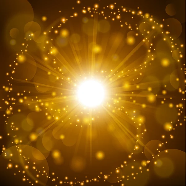 Lens flare arka plan ile altın Parlatıcı