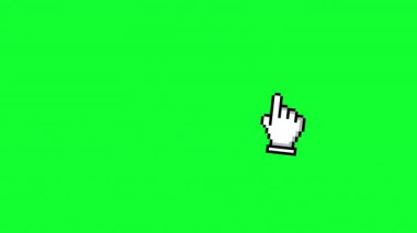 canlandırılmış piksel imleç dairesel ve yeşil ekrana tıklayın