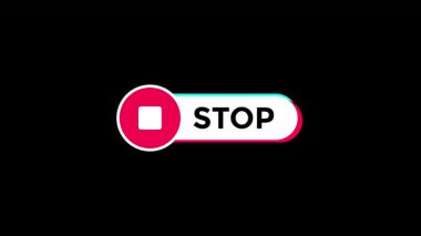 Şeffaf arkaplan 4K Video üzerinde tiktok biçimi olan düğmeyi durdur