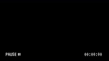 VHS Teyp Görüntüsünü Siyah arkaplanda Durdur. 4K Video