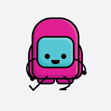 Şirin Pembe Astronot Vektör Karakterinin Çizimi