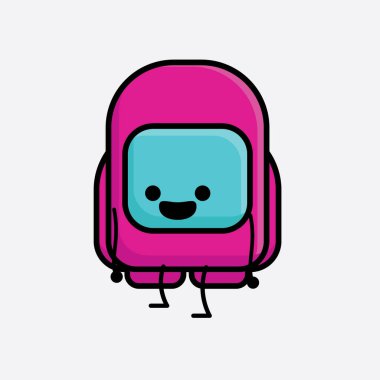 Şirin Pembe Astronot Vektör Karakterinin Çizimi