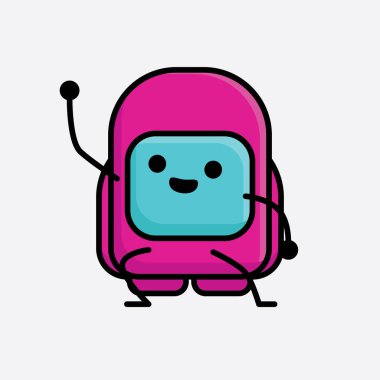 Şirin Pembe Astronot Vektör Karakterinin Çizimi