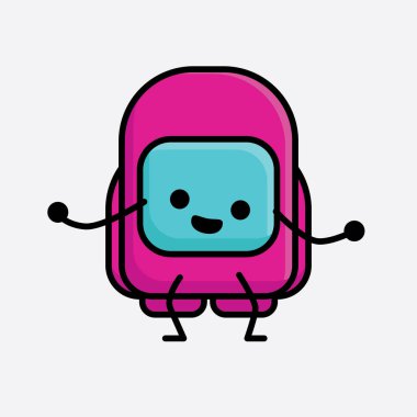 Şirin Pembe Astronot Vektör Karakterinin Çizimi