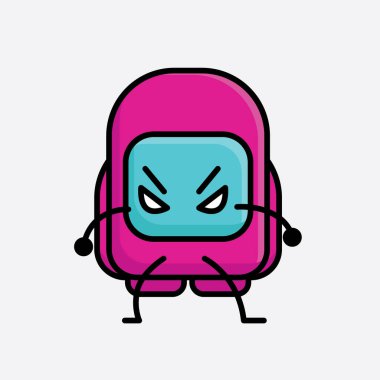 Şirin Pembe Astronot Vektör Karakterinin Çizimi