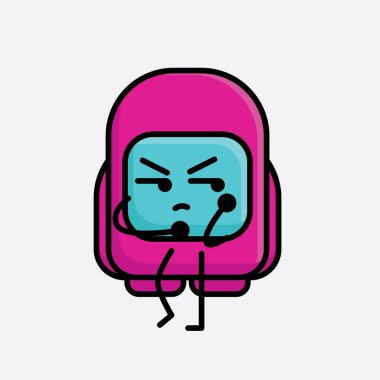 Şirin Pembe Astronot Vektör Karakterinin Çizimi