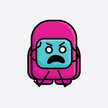 Şirin Pembe Astronot Vektör Karakterinin Çizimi