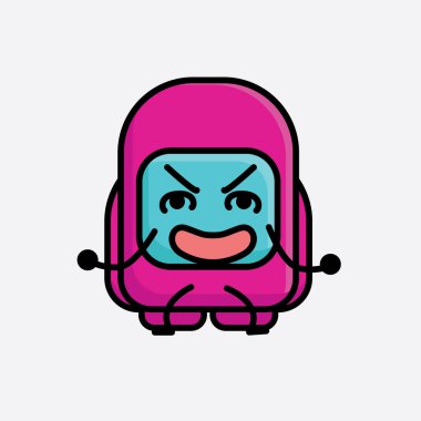 Şirin Pembe Astronot Vektör Karakterinin Çizimi