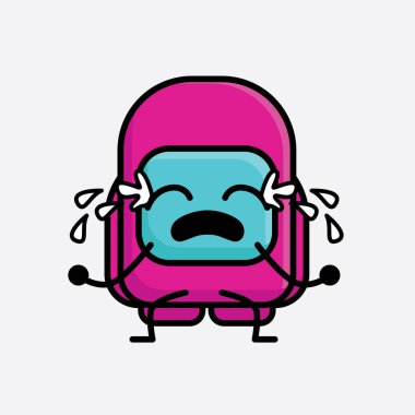 Şirin Pembe Astronot Vektör Karakterinin Çizimi