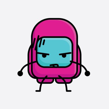 Şirin Pembe Astronot Vektör Karakterinin Çizimi