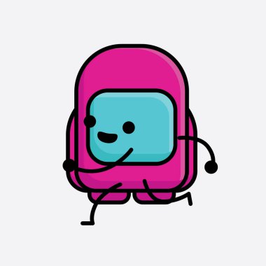 Şirin Pembe Astronot Vektör Karakterinin Çizimi