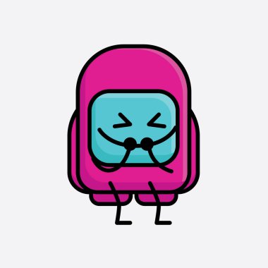 Şirin Pembe Astronot Vektör Karakterinin Çizimi