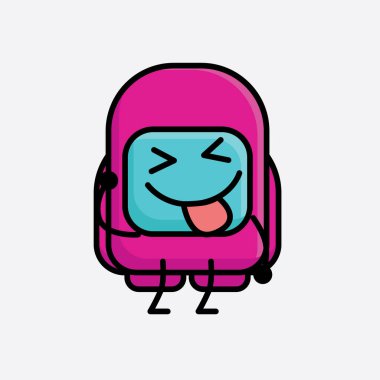 Şirin Pembe Astronot Vektör Karakterinin Çizimi