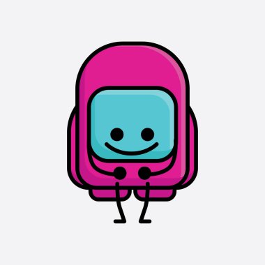 Şirin Pembe Astronot Vektör Karakterinin Çizimi