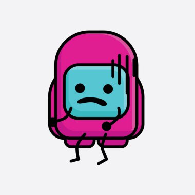 Şirin Pembe Astronot Vektör Karakterinin Çizimi