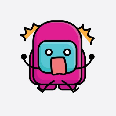 Şirin Pembe Astronot Vektör Karakterinin Çizimi