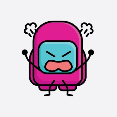 Şirin Pembe Astronot Vektör Karakterinin Çizimi