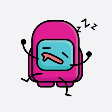 Şirin Pembe Astronot Vektör Karakterinin Çizimi