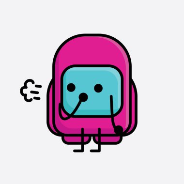 Şirin Pembe Astronot Vektör Karakterinin Çizimi