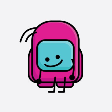 Şirin Pembe Astronot Vektör Karakterinin Çizimi