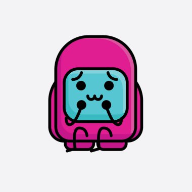 Şirin Pembe Astronot Vektör Karakterinin Çizimi