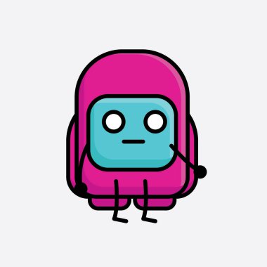 Şirin Pembe Astronot Vektör Karakterinin Çizimi