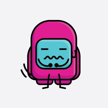 Şirin Pembe Astronot Vektör Karakterinin Çizimi