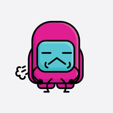 Şirin Pembe Astronot Vektör Karakterinin Çizimi