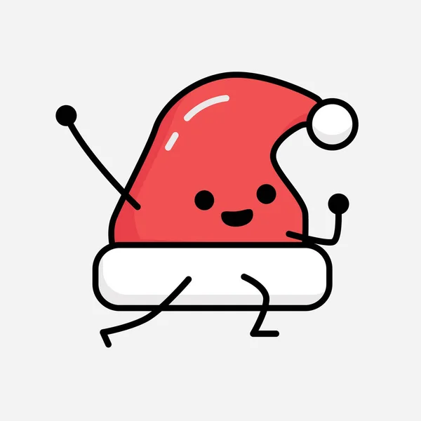 Illustration Von Cute Christmas Hat Vector Character — Stockvektor