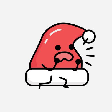 Şirin Noel Şapkası Vektör Karakteri