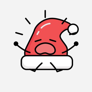 Şirin Noel Şapkası Vektör Karakteri